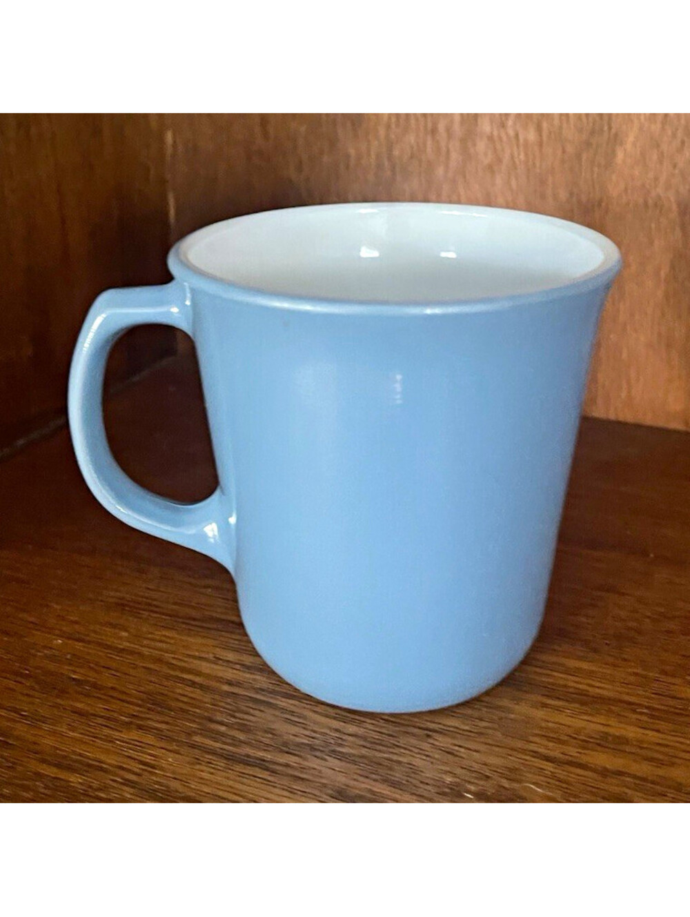 Vintage PYREX Slate Blue Milk Glass D Handle Coffee Mug Cup Corning USA MCM